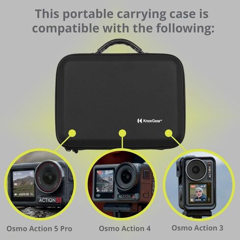 DJI Knox Gear التخزين والحمل الحافلة OSMO Action 3 ، Action 4 ، و Action 5 كاميرات مع مجموعة مرشح 4 عبوات ، بطاقة ذاكرة 128 جيجابايت ، فيلم زجاجي مقسى ، وحالة السيليكون (5 عناصر) in Kuwait