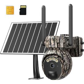 4G LTE Cellular Trail Cameras, Game Cameras with Night Vision Motion Activated Waterproof, Cell Cameras for Hunting Camera Solar Powered, 2K 360° View Live Video Deer Camera for Wildlife, No Wi-Fi