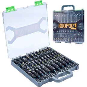 Nut Driver Set, 55PCS Impact Driver Bit Set, Deep Magnetic Nut Driver Set, Impact Socket Adapters, Wing Nut Driver, Bit Extension, 1/4'' Quick Change, Storage Box
