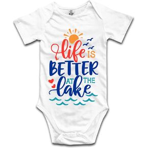 Life is Better at The Lake Baby Climbing Bodysuit Sleeveless/Long Sleeve/Short sleeve Rompers