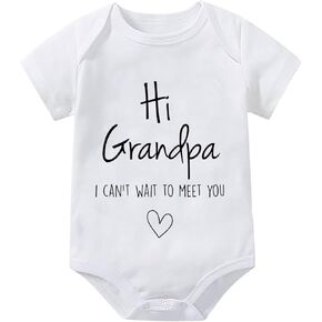 Hi Grandpa I Can't Wait To Meet You Pregnancy Announcement Infant Baby Bodysuit Baby Boy Girl Clothes