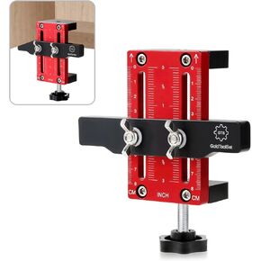 Cabinet Door Installation Tool, Closet Door Mounting Jig, Aluminum Adjustable Positioning Tool for Most of Cupboard Doors and Hinges, Instalación de puertas de gabinete Mount Positioner Locator