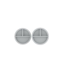 Ingenuity Twist & Dine Plates - Locks in Place, Dishwasher Safe, Microwave Safe, Ages 6M+, Gray