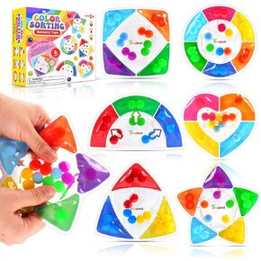 Color Sorting Toys Sensory Toys : Fine Motor Skill Games for Toddlers Quiet Fidgets for Classroom, Color Matching Montessori Toys Preschool Learning Activities Calming Travel Toys for Kids Ages 3 4 5