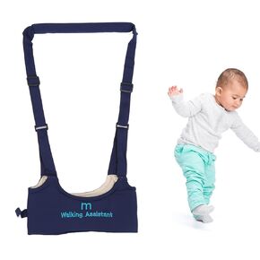 Baby Walking Harness Handheld Kids Walker Helper Skin Friendly Relieve Back Pain Adjustable Prevent Getting Lost Handheld Kids Walker Helper(Navy Blue)