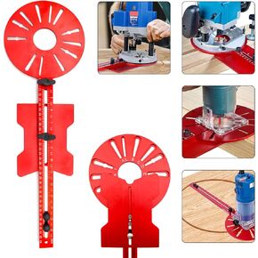 New 5 in 1 Router Milling Groove Bracket for Routing Straight or Cylindrical Edges, Aluminum Router Circle Cutting Jig, Upgraded Router Jig & Router Guide for Woodworking