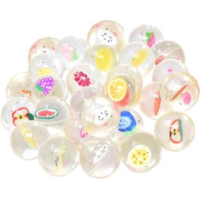 25 Bouncy Balls for Kids Party Favors | Fruits Bouncy Ball 27mm | Superball Small Rubber Balls for Kids