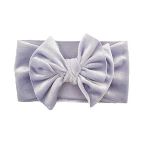 Baby Girls Bow Headbands, Stretchy Velvet Hair Bows Headbands Solid Color Wide Turban Knotted Big Bow Elastic Hairbands Headwraps Hair Accessories