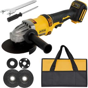 Cordless Angle Grinder Compatible with DeWalt 20V MAX Battery, 8000 RPM Brushless Motor, 3 PCS 4-1/2" Blades for Cutting, Griding, Polishing (Tool Only)