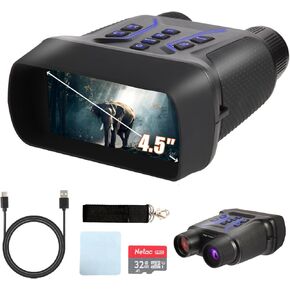 Night Vision Goggles,4K Night Vision Binoculars,4.5" Large Screen,8X Digital Zoom,7-Levels IR Night Vision,Photo and Video,36MP,32G TF Card,for Camping,Farm Management