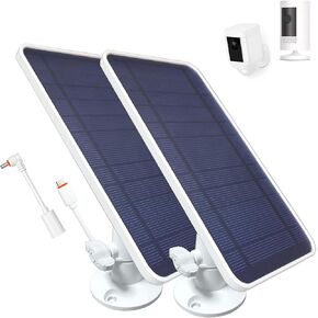 DIANMU Solar Panel Charger for Ring Spotlight Cam Battery, Ring Stick Up Cam Battery, SimpliSafe, with 13FT Weatherproof Cable and 360° Aluminium Alloy Wall Mount (2 Pack, Not for Ring Plus/Pro Cam)