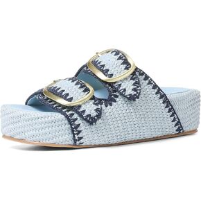 Platform Sandals For Women Raffia Espadrilles Open Toe Flatform Sandals Slip On Slide Sandals Casual Woven Sandals Summer Beach Sandals