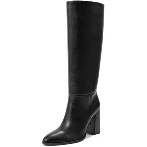 wetkiss Knee High Boots Women with No Zipper Slip On Boots for Work Date Dress Party Club Shoes