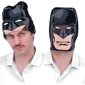 Concept One DC Comics Batman Roll Down Cuff Beanie Hat, Black, One Size