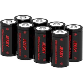 JESSY 8 Pack CR123A Lithium Batteries, 3.7V Rechargeable Batteries for Arlo Wireless Cameras VMC3030 VMK3200 VMS3330 3430 3530 and Flashlight Polaroid Microphone