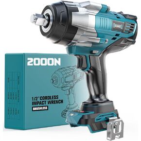 Cordless Impact Wrench 1/2 inch for Makita 18v Battery, 1400Ft-lbs (2000N.m) Brushless Electric Impact Gun, Power High Torque Impact Driver with LED Work Light for Car Truck Mower (no battery)