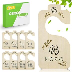 8 Pack Baby Closet Dividers, Double Sided Organizer for Newborn to Toddler Clothes Nursery Closet Organizer, Size Dividers for Baby Clothing, Boys and Girls Room Decoration