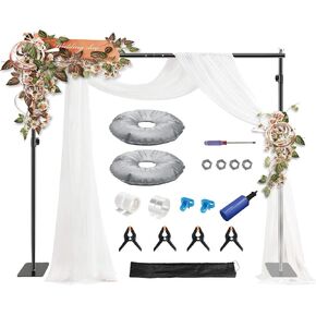 Square Backdrop Stand 9.2x10.5 FT Adjustable Pipe and Wedding Photography Backdrop Stand Kit with Steel Base for Wedding Birthday Party Photo Booth Background Photography Decoration (Gold)