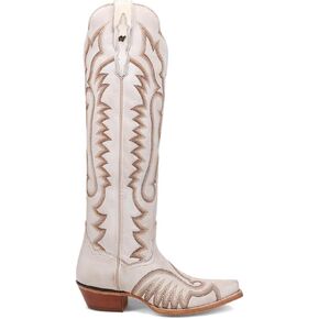 Dan Post Boots Womens Josie Embroidered Snip Toe Casual Boots Mid Calf Low Heel 1-2" - White