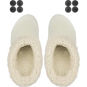 Endoto Fuzzy Inserts for Croc Replacement Fur Fluffy Fleece Liners Winter Warm Inner Lining Socks for Men and Women(Beige)