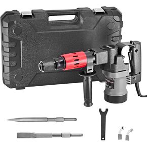 XtremepowerUS 1000W Demolition Electric Hammer Jack Hammer Concrete Breaker Flat and Point Chisel Bits with Case
