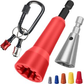 1/4 inch Screwdriver Bits Holder&Wire Nut Twister,Hex Shank Aluminum Alloy Drill Screw Adapter,with Keychain Portable for Screwdriver & Drill Bits & Flexible Drill Bit Extension Set & Nut Driver