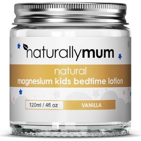 NATURALLY MUM - Magnesium Lotion for Kids & Babies [NATURAL & SAFE] - Juniors Bedtime Lotion - Magnesium Cream for Kids & Babies - Magnesium Lotion for Sleep Kids & Toddlers - Made in UK - Vanilla