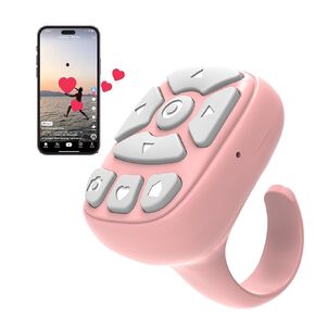 Hwythan Tiktok Scrolling Ring, Bluetooth Tik Tok Remote Controll,Scroller for iPhone,iPad,Andriod S22 - Pink