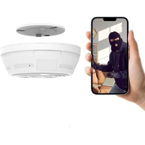 Smoke Detector Camera - Security Indoor Camera Mini 200 Days Standby 1080P WiFi HD Night Vision PIR Motion Detection Wireless Small Nanny Cam