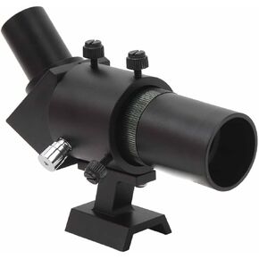 6X30 Finder Scope, HD Coating Metal Finderscope with Fixed Bracket, Viewing Angle, 6X Magnification, Clear Image, Large Aperture, for Astronomical Telescope