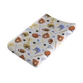 Baby Sports Changing Pad Covers American Football Baseball Basketball Diaper Change Table Pad Sheets for Girl Boy Sports Lovers Gift Soft Breathable Stretch Baby Changing Table Mats 32''x16''