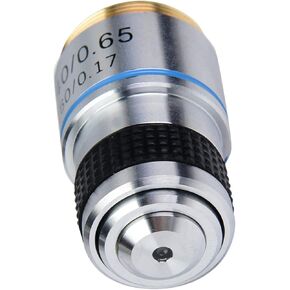 40X Achromatic Objective Lens, Aluminum Alloy Shell with Observation for Biological Microscope, Eliminate Reflections and Increase Contrast