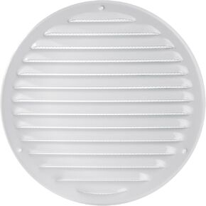 8'' Inch Round Soffit Vent - Air Vent Louver - Grille Cover - Built-in Fly Screen Mesh - HVAC Ventilation (8" // 200mm, White)