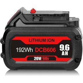 20V/60V 9.6AH بطارية استبدال لبطارية DeWalt 60V ، متوافقة مع DeWalt Flexvolt Battery DCB606 DCB609 DCB206 DCB204 DCB180 DCB200 FIT لـ DEWALT 20V/60V/120V CORDLALL TOOLS in Kuwait