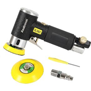 2'' 3'' Mini Orbital Air Sander, Small Pneumatic Random Orbital Sander with Hook And Loop Sanding Pads,M6 Thread Plate