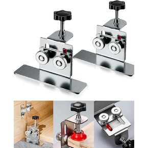Cabinet Door Positioner Tool, Adjustable Cabinet Door Installation Positioner Mounting Jig for Most Cabinet Doors Attaching Hinges, Quick-Install Cabinet Aluminium Alloy Door Installation Clamp
