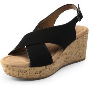 DREAM PAIRS Women's Comfortable Ankle Strap Platform Wedge Sandals for Women Casual Dressy Summer