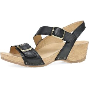 Dansko Trinity Wedge Sandal for Women – Contoured Footbed for All-Day Comfort and Support – Hook & Loop Strap with Buckle Detail – Lightweight Rubber Outsole