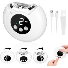 WIOR Automatic Electric Nail Clipper with 3 Speeds & LED Light, 2 in 1 Fingernail Trimmer and Polisher with Nail Scraps Storage USB Rechargeable Safety Electric Nail Cutter for Baby Kids Adult Elderly
