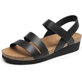 DREAM PAIRS Women's Low Heel Wedge Sandals, Round-Toe Comfortable Casual Flatform Dress Shoes with Arch Support
