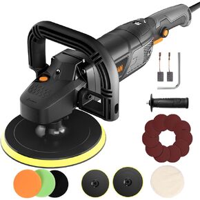 PLS03A Buffer Polisher, 12.5 Amp 6 Inch/7 Inch Dual Action Polisher, Random Orbital Polisher Buffer, 6 Variable Speed 1000-3000rpm, Car Polishing Machine Kit for Car Detailing, Polishing and Waxing