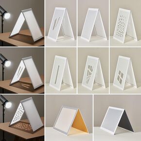 8PCS Photo Light Flash Foldable Diffuser & Simulate Window Light Shadow Board for Small Product, Diffusion Photography Shooting Reflective, Alternative to Photo Box for Jelwery Cosmestics
