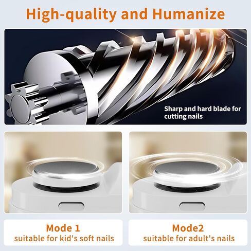 الكليف الكهربائي الأظافر ، 3 سرعات تقليم الأظافر الكهربائية التلقائي للبالغين كبار السن الأطفال مع ضوء LED ، الكليبرز الأظافر الكهربائية القابلة لإعادة الشحن للرجال in Kuwait