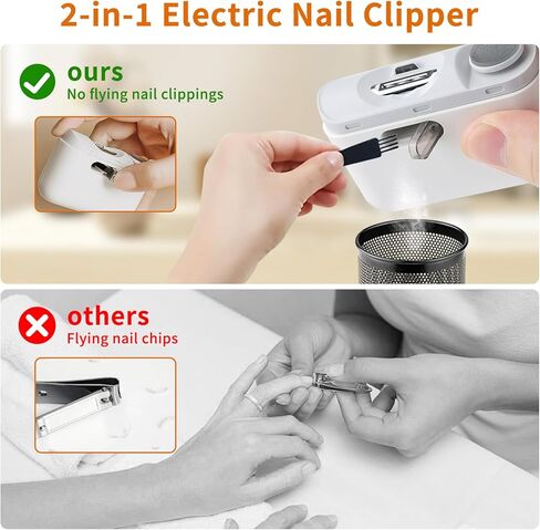 الكليف الكهربائي الأظافر ، 3 سرعات تقليم الأظافر الكهربائية التلقائي للبالغين كبار السن الأطفال مع ضوء LED ، الكليبرز الأظافر الكهربائية القابلة لإعادة الشحن للرجال in Kuwait