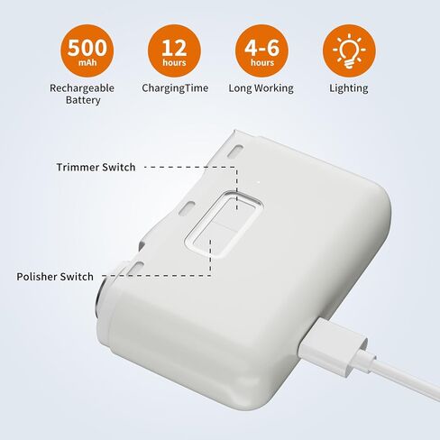 الكليف الكهربائي الأظافر ، 3 سرعات تقليم الأظافر الكهربائية التلقائي للبالغين كبار السن الأطفال مع ضوء LED ، الكليبرز الأظافر الكهربائية القابلة لإعادة الشحن للرجال in Kuwait