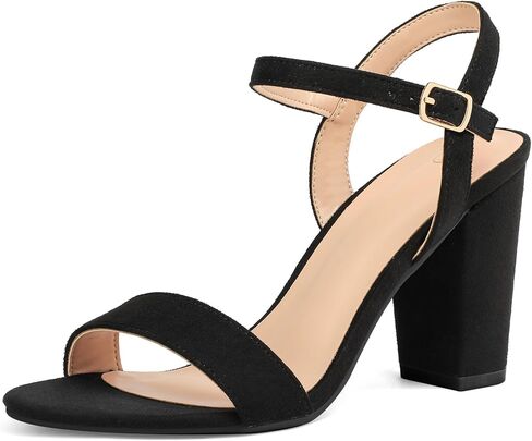 mysoft Women's Chunky Block Heels 3.3IN Open Toe Ankle Strap High Heeled Sandals Wedding Party Dress Pump Shoes in Kuwait