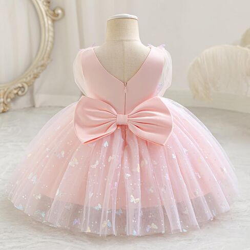IBTOM CASTLE Girls Butterfly Dress for Wedding Toddlers Flower Girls Dress V-Neck Princess Party Dress Pageant Gown in Saudi Arabia
