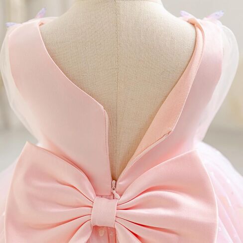 IBTOM CASTLE Girls Butterfly Dress for Wedding Toddlers Flower Girls Dress V-Neck Princess Party Dress Pageant Gown in Saudi Arabia