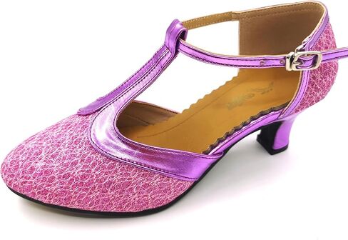 Women's Ballroom Dance Shoes Glitter T-Strap Dancing Heels Salsa Latin Wedding Party Shoes in Saudi Arabia