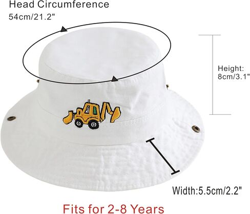 Excavator Toddler Baby Bucket Hats for Kids UV Protection Beach Hat Kids Camping Fishing Hat for Boy 2-8 Years in Saudi Arabia